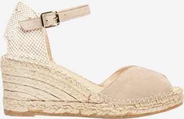 Alhamas - Sandalias con hebilla 'Alpargata Cuña 7 cm' en gris: frente