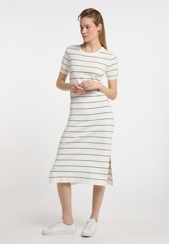 DreiMaster Maritim Knit dress 'Takelage' in White: front