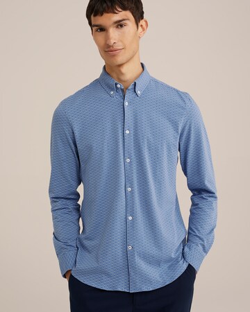 WE Fashion Slim Fit Hemd in Blau: Vorderseite