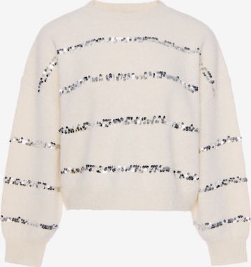 Pull-over 'Festive' faina en blanc : devant