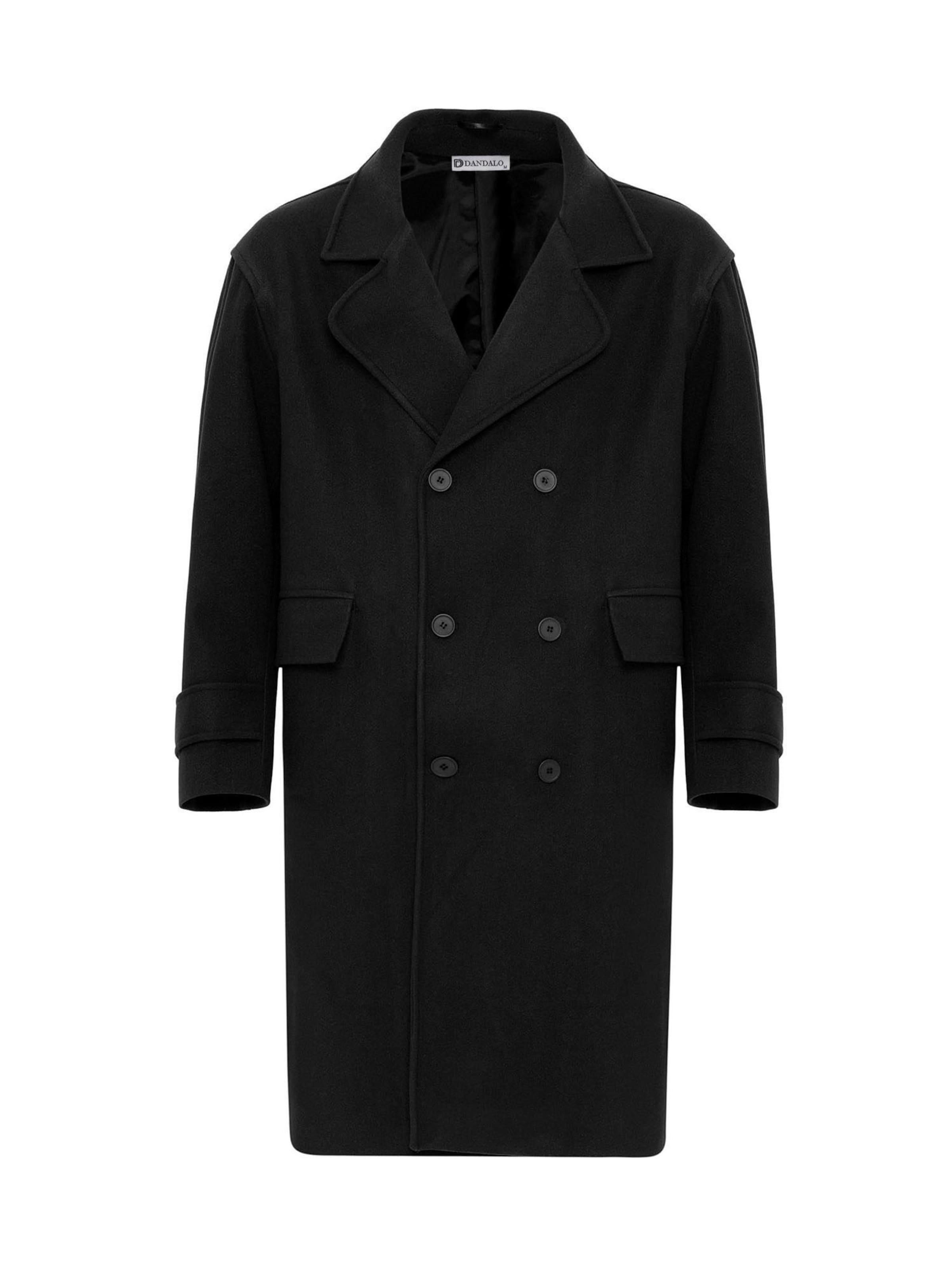 Dandalo Between-seasons coat in Black: front