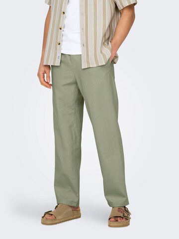 Loosefit Pantalon 'ONSSINUS' Only & Sons en vert : devant