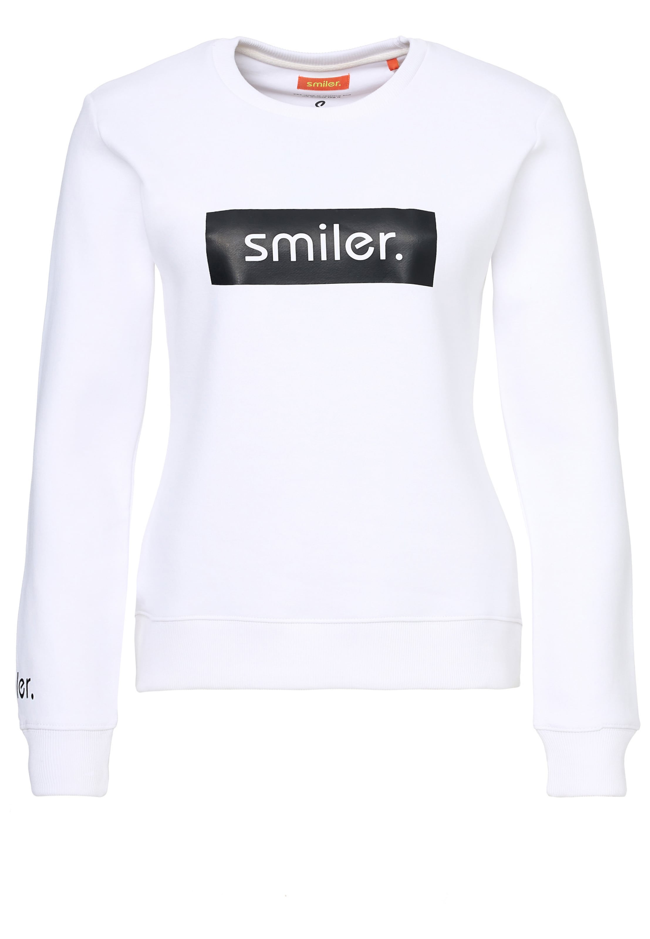 smiler. Sweatshirt in White: front