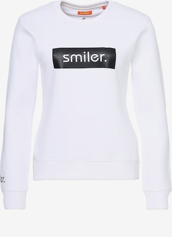 smiler. Sweatshirt in White: front