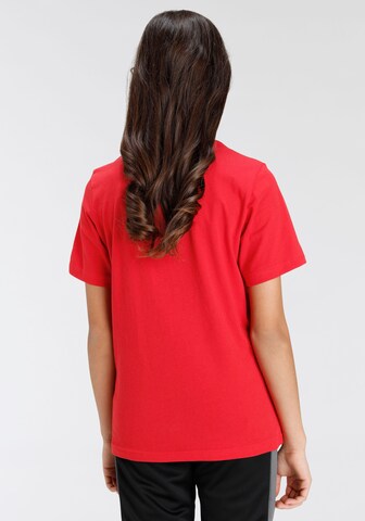 ADIDAS SPORTSWEAR - Camisa funcionais 'Essentials Small Logo ' em vermelho