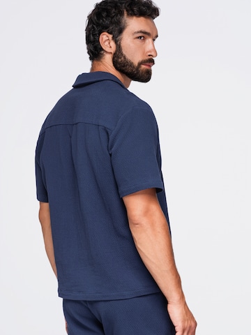 Ombre Regular fit Zakelijk overhemd 'OM-SHSS-0220' in Blauw