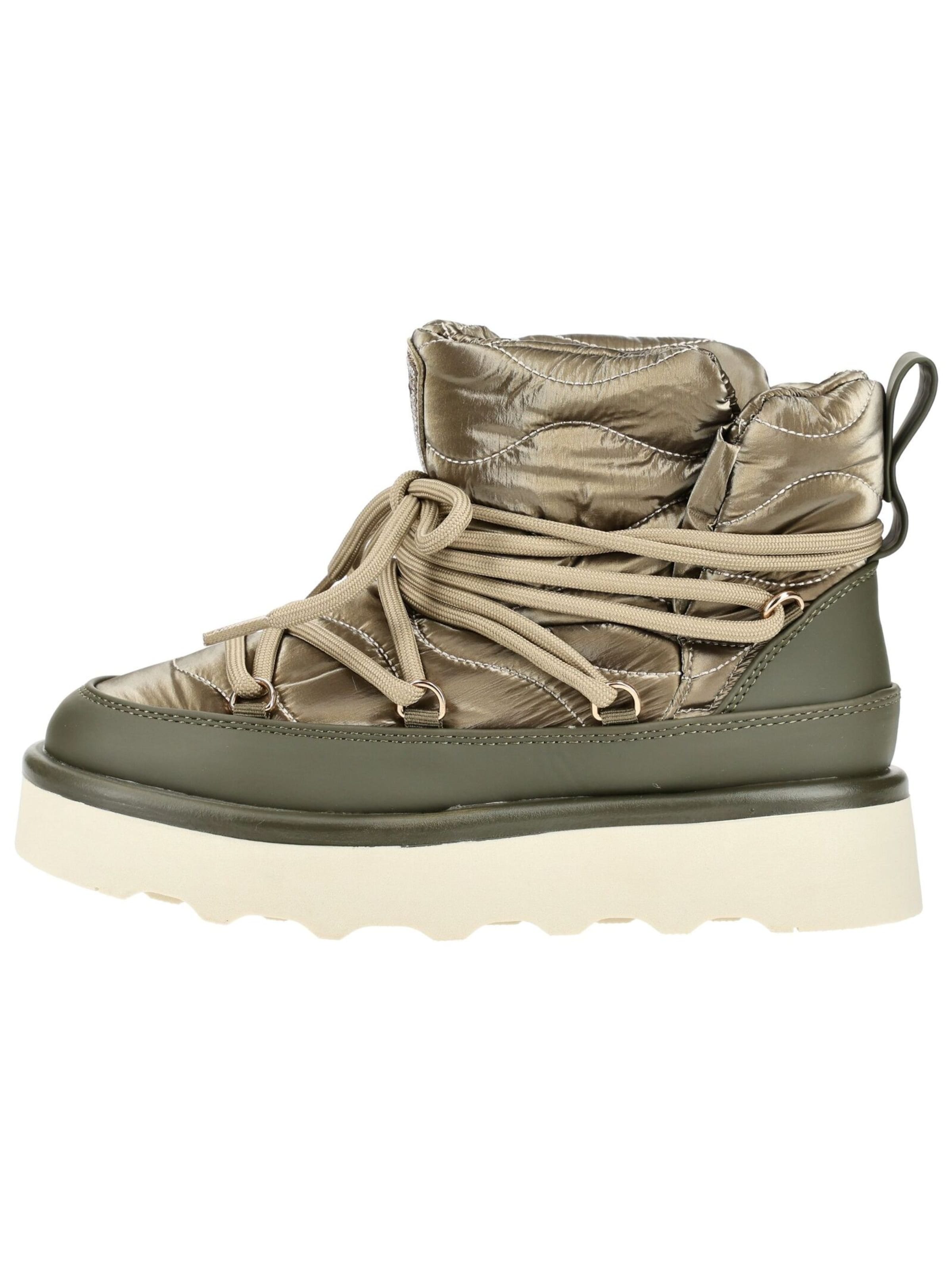 Stivaletto stringato di Blauer.USA in oro: lato