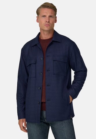 Boggi Milano Regular fit Overhemd in Blauw: voorkant