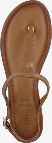 s.Oliver T-Bar Sandals in Brown