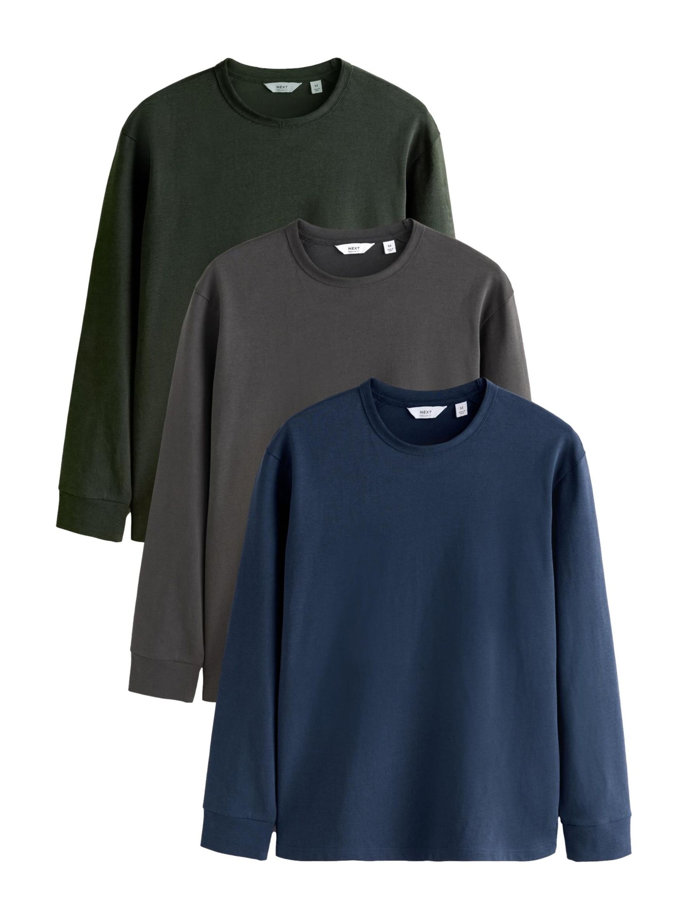 Next Shirt in S in de kleur Navy / Grijs / Donkergroen, Productweergave