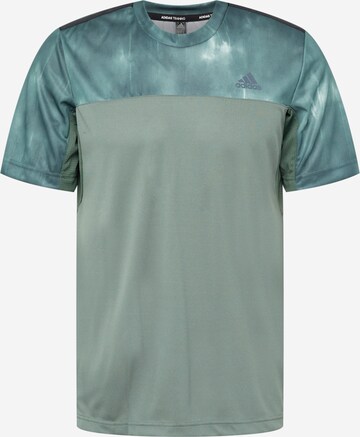 ADIDAS SPORTSWEAR Performance Shirt 'Aeroready Workout Chalk Print' in Green: front