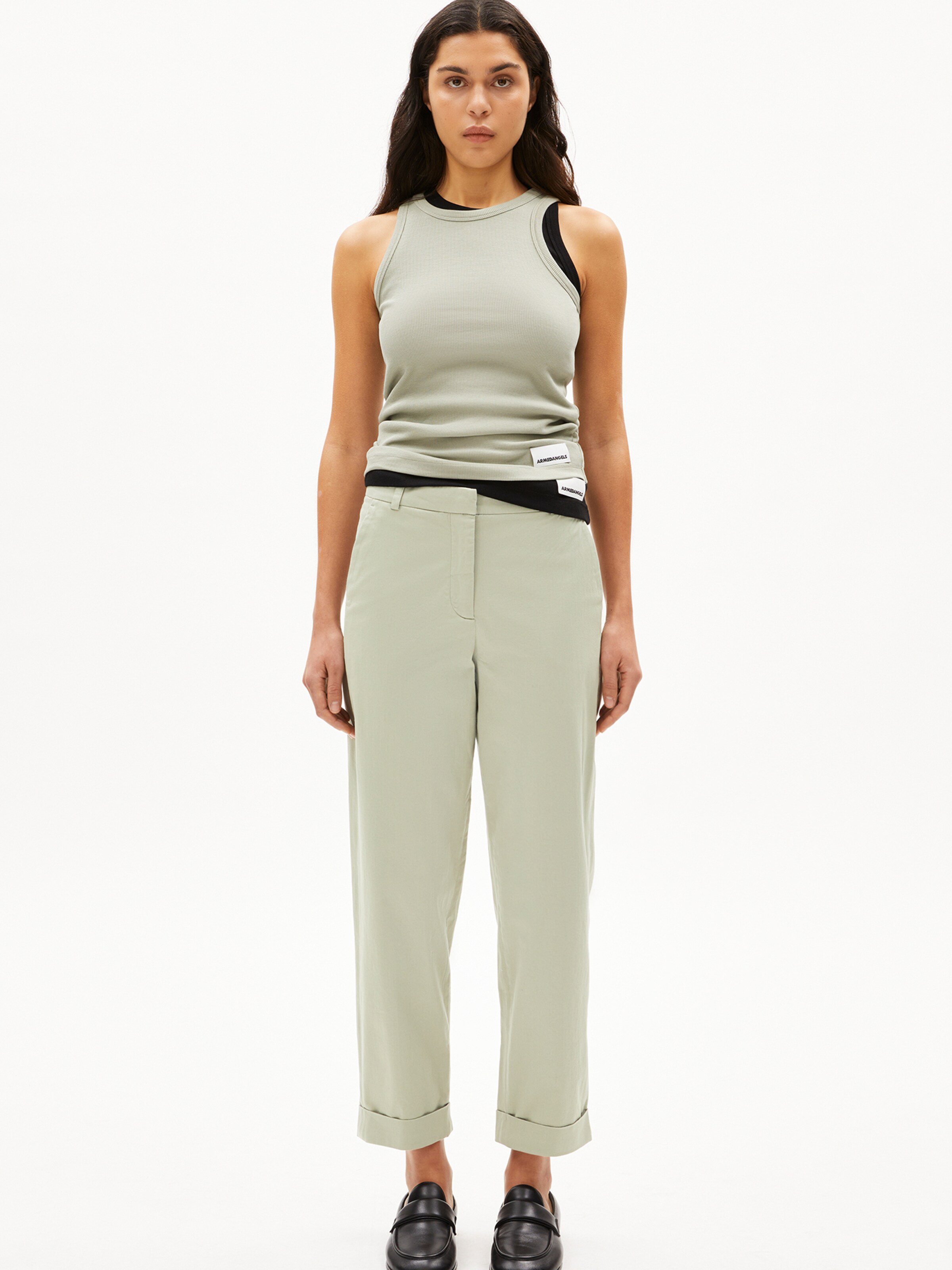 ARMEDANGELS Loose fit Trousers 'Kaadwi' in Green