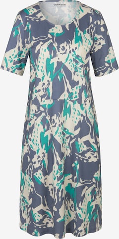 Green Cotton Dress in Blue: front