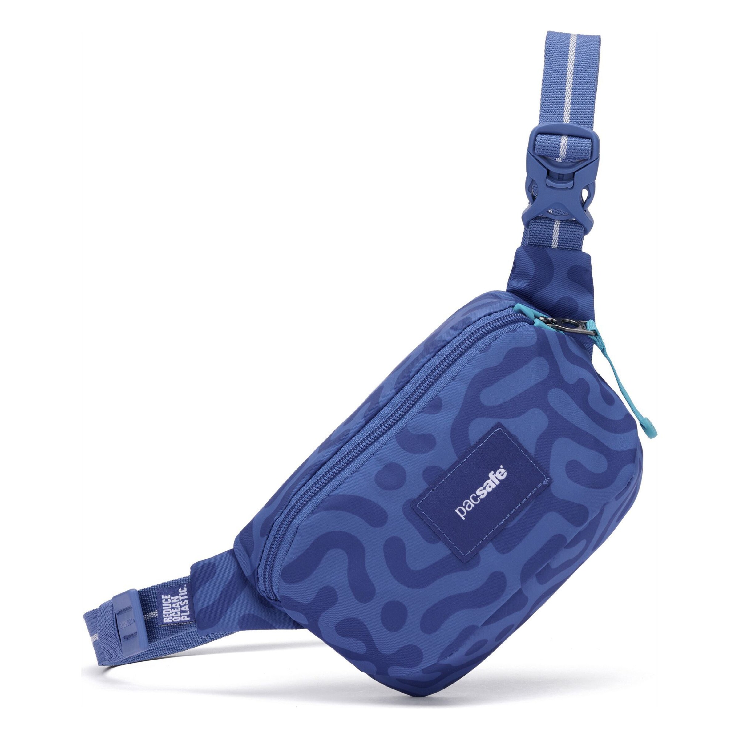 Pacsafe Schoudertas in Blauw: voorkant