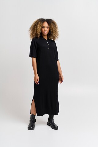 PULZ Jeans Knitted dress in Black: front