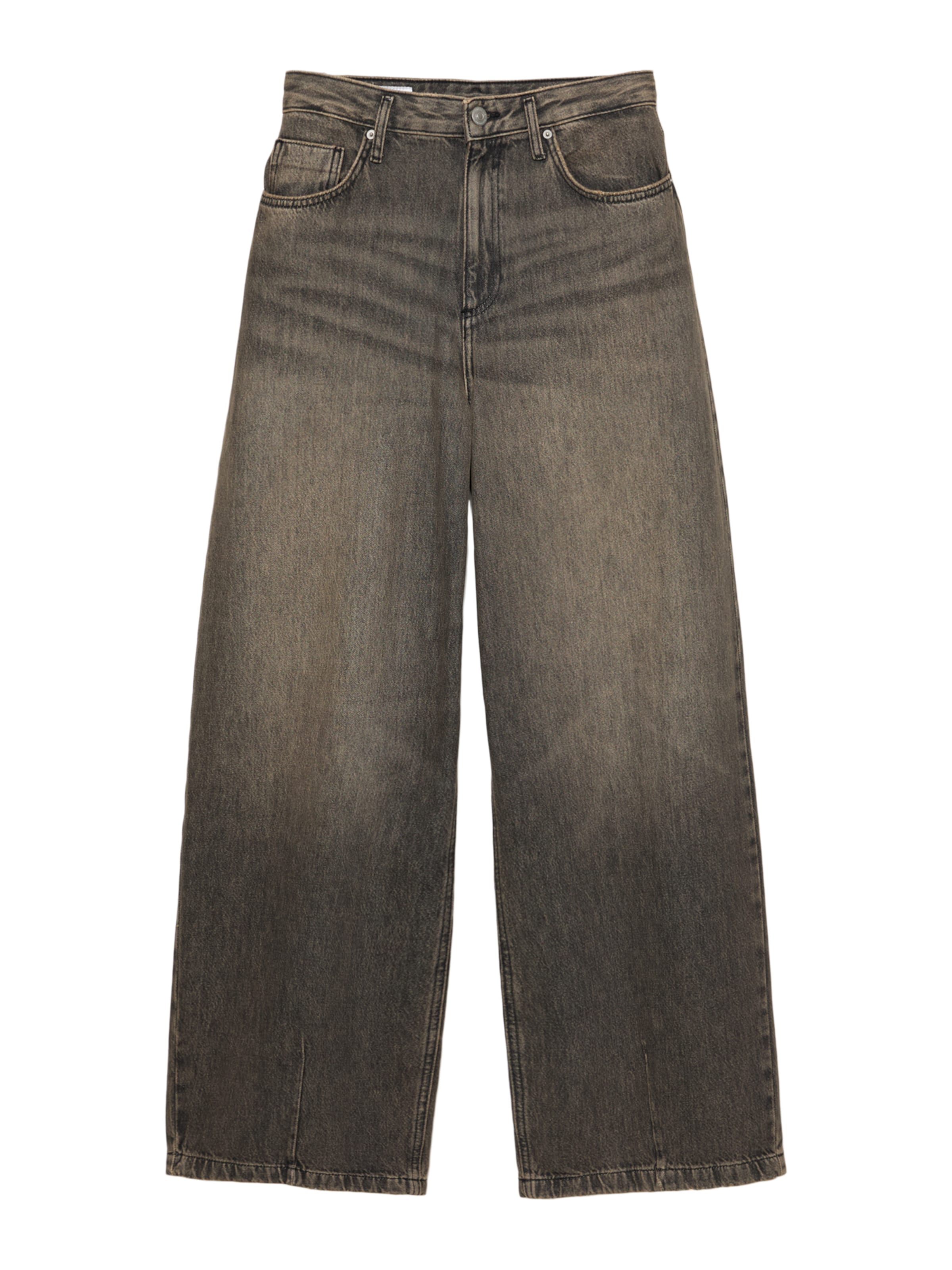 Pull&Bear Szeroka nogawka Jeansy w kolorze brązowy: przód