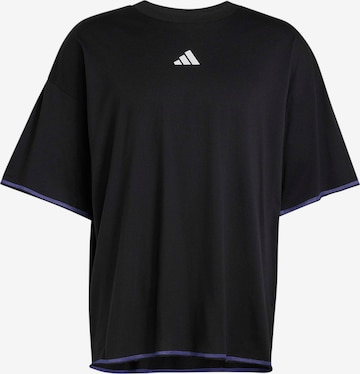 juoda ADIDAS PERFORMANCE Sportiniai marškinėliai: priekis