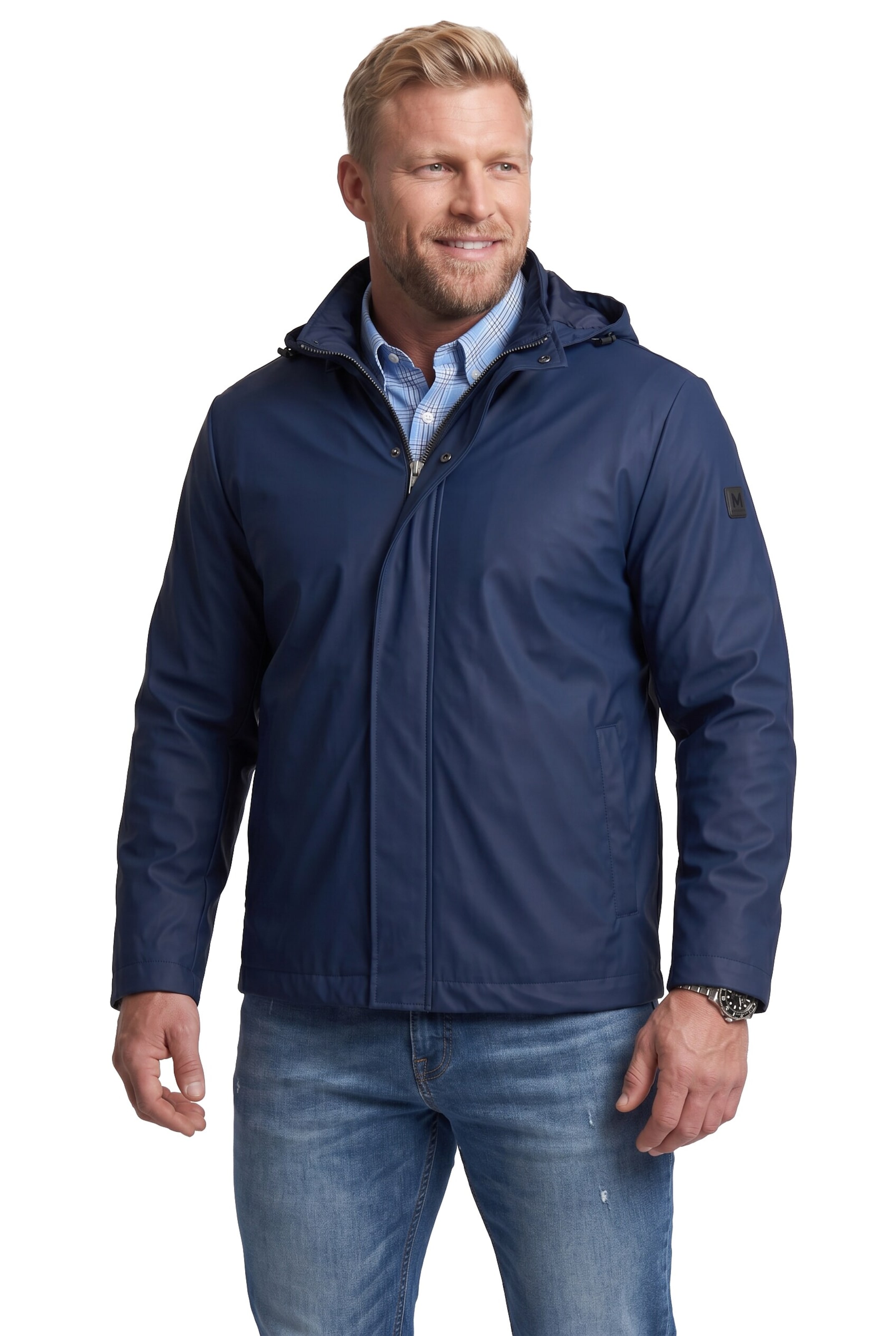 Men Plus Between-season jacket in Blue: front