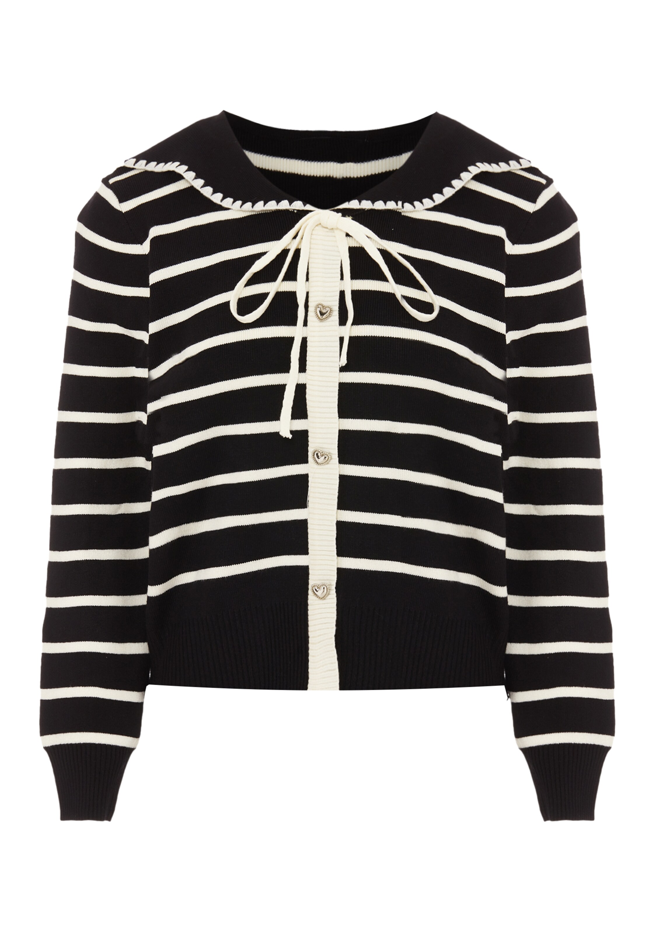 NAEMI Strickjacke in Schwarz: Vorderseite