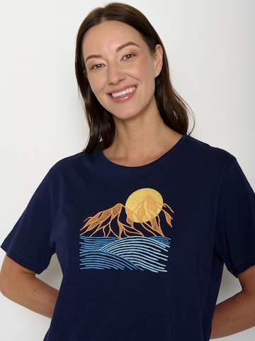 GREENBOMB Shirt 'Nova Mountain Scenery' in Blauw