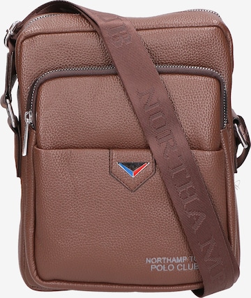 Borsa a tracolla di Northampton Polo Club in marrone: frontale