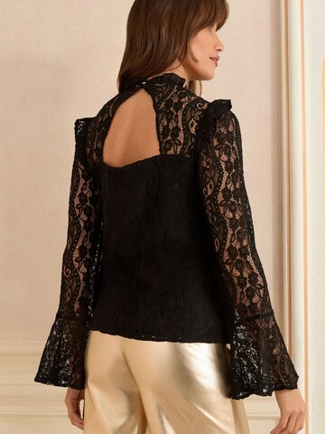 Chemisier love & roses en noir