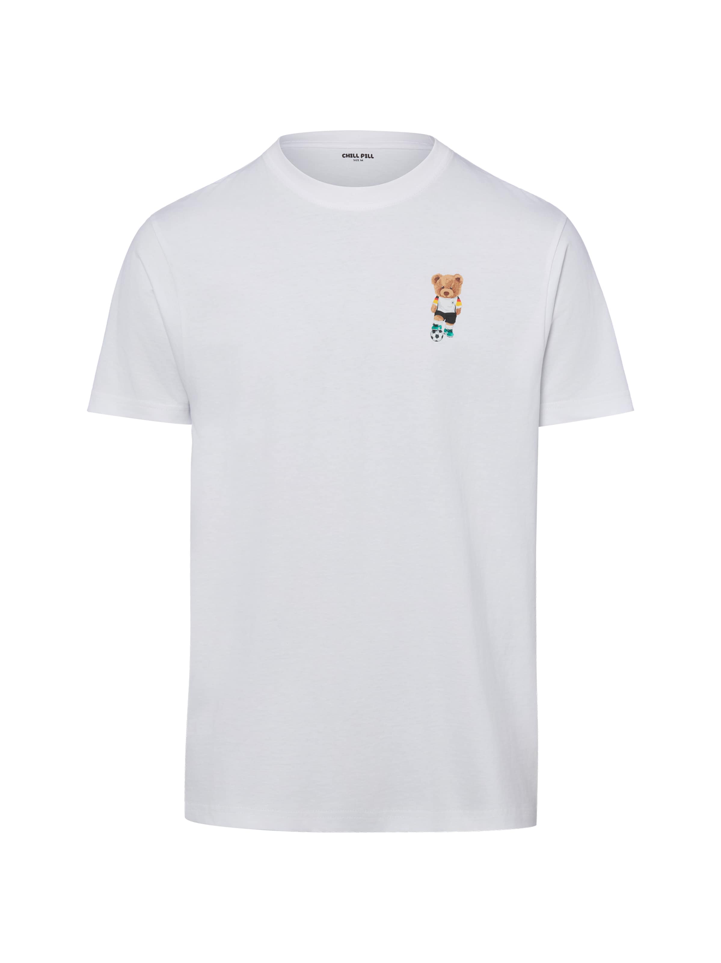 Chill Pill Shirt 'Football Bear' in Wit: voorkant