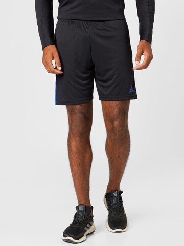juoda ADIDAS SPORTSWEAR Standartinis Sportinės kelnės 'Tiro Essentials': priekis