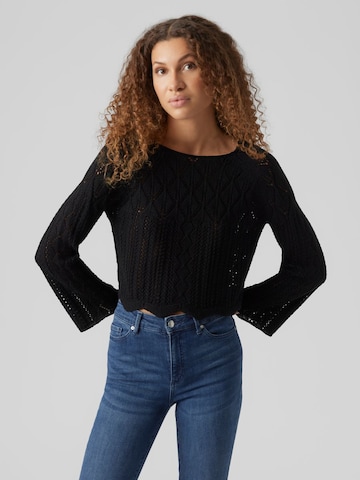 VERO MODA Trui 'VMGinger' in Zwart: voorkant
