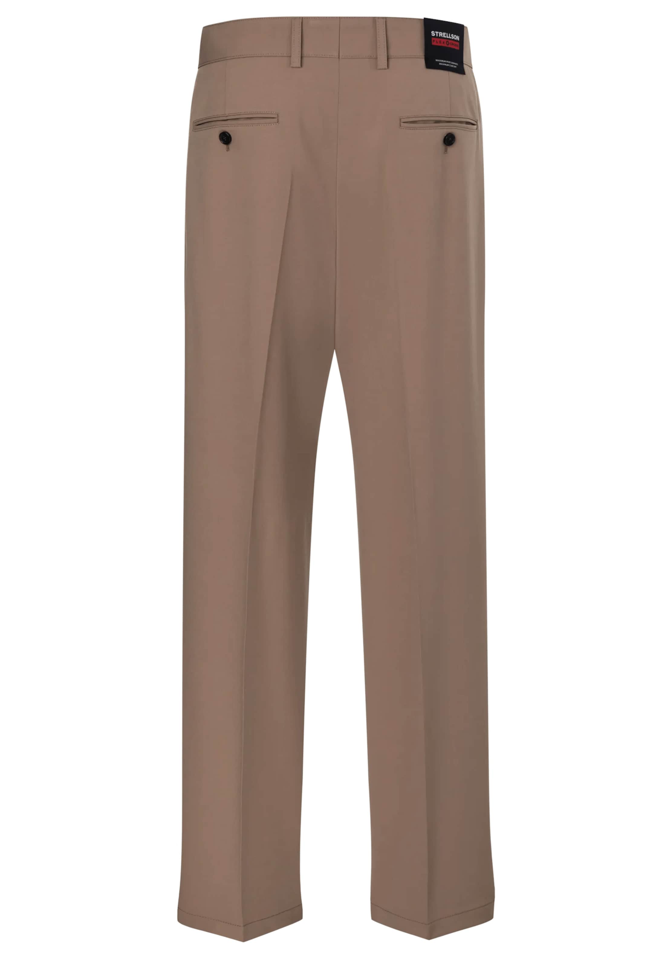 STRELLSON Loosefit Bandplooibroek 'Jarod2' in Beige