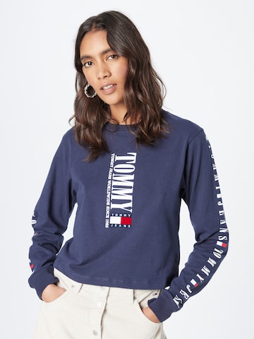 Tommy Jeans Тениска 'Archive 1' в синьо: отпред