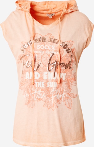 T-shirt Soccx en orange : devant