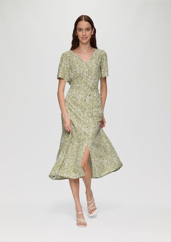 Robe-chemise QS en vert : devant