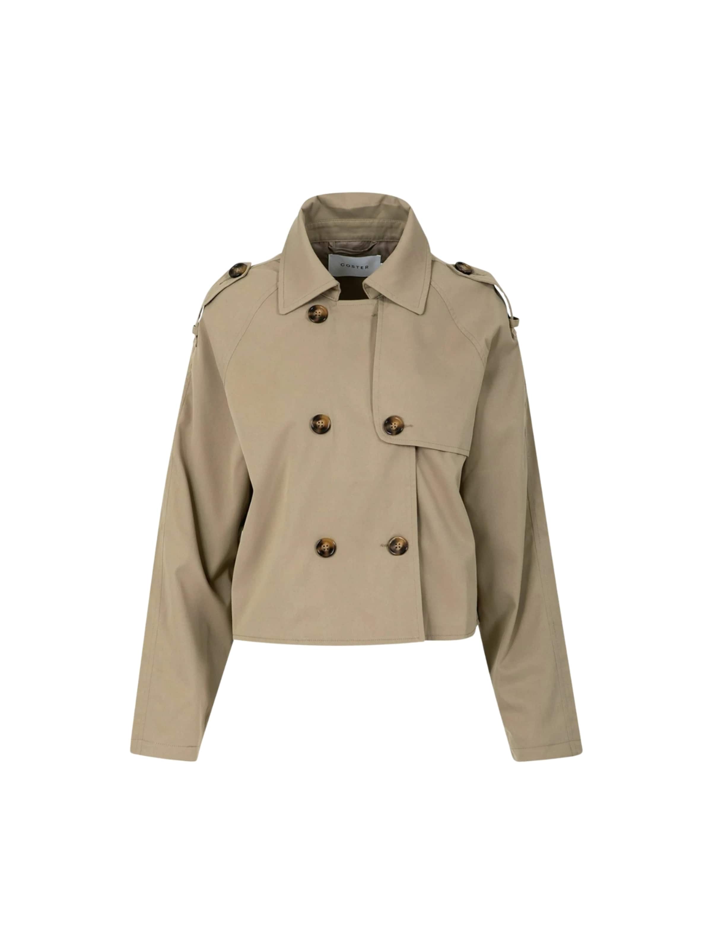 Coster Copenhagen Välikausitakki ' Short ' värissä beige: etupuoli