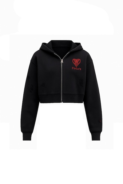 This is PCFG Zip-Up Hoodie in Red / Black, Item view