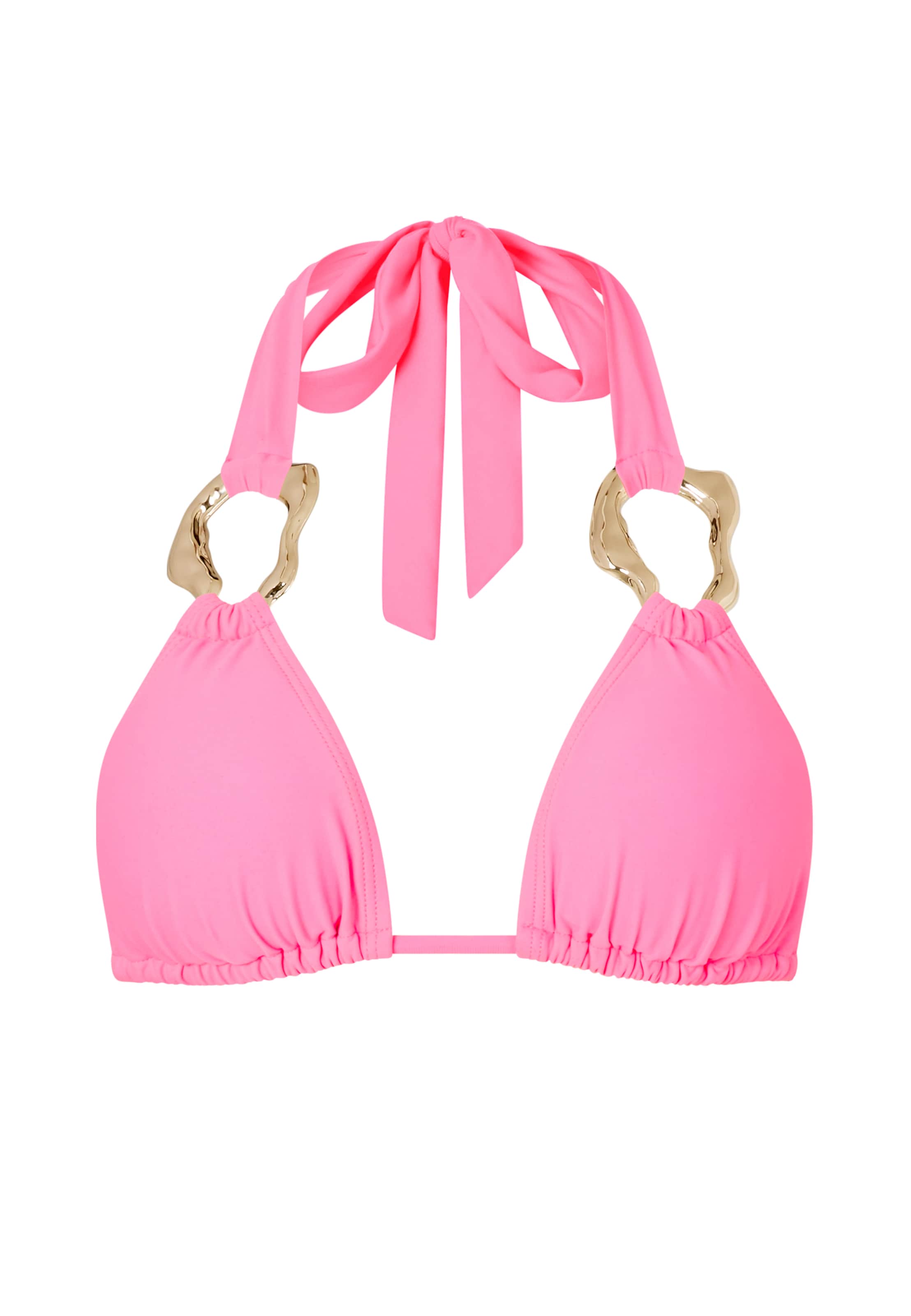 Moda Minx Triangel Bikinitop 'Irregular Hoop Triangle Top' in Pink: Vorderseite