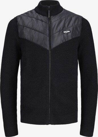 Jack & Jones Plus Knit Cardigan in Black: front