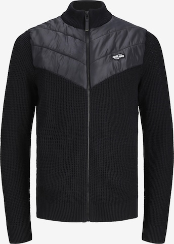 Jack & Jones Plus Knit Cardigan in Black: front