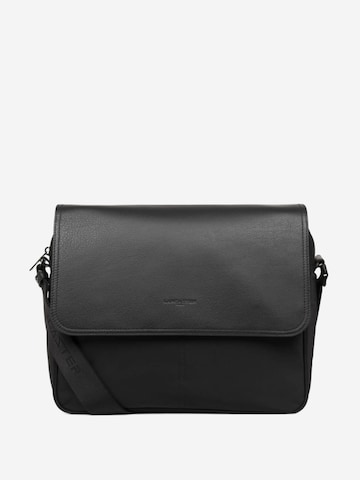 LANCASTER Paris Schoudertas 'Lancaster Sacoche gibecière Noir' in Zwart: voorkant
