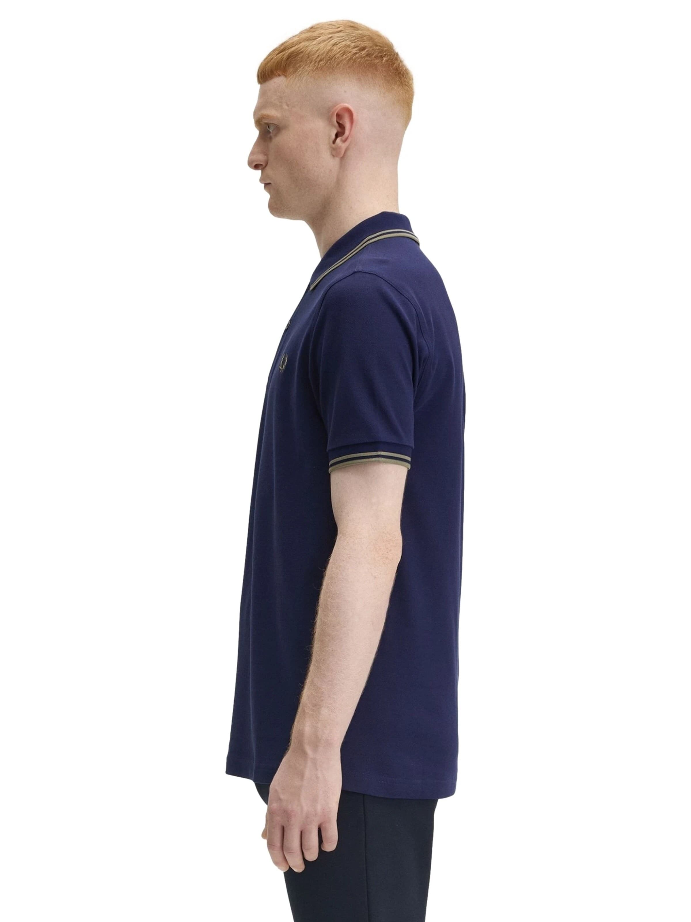 Fred Perry - Camiseta 'Polo fred perry marino/verde twin tipped shirt' en azul