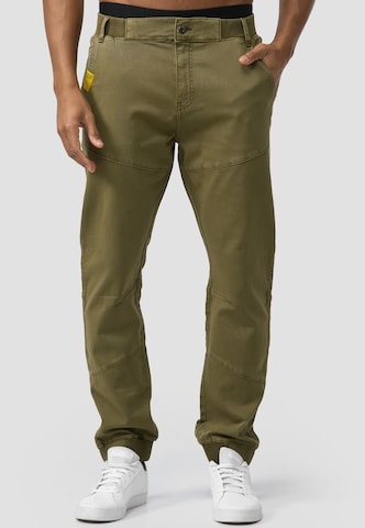 INDICODE JEANS Tapered Pants 'Zannes' in Green: front