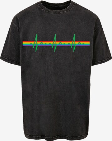 F4NT4STIC Shirt 'Pink Floyd Prism Heartbeat' in Black: front