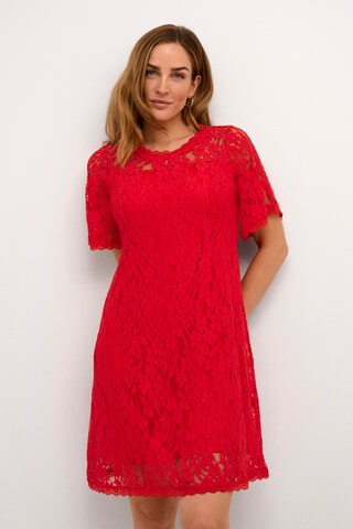 Cream Dress 'Kit' in Red: front