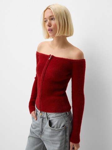 Bershka Kardigan w kolorze czerwony