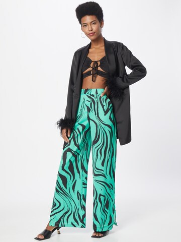 Misspap Wide leg Pleat-Front Pants in Green