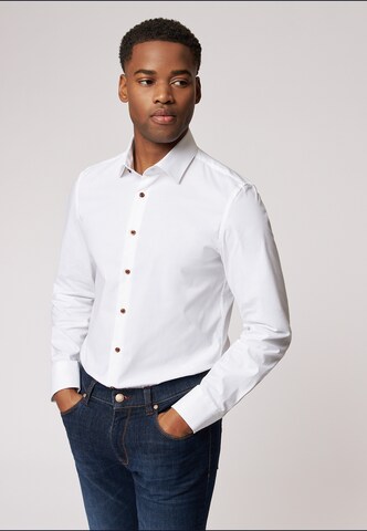 ROY ROBSON Slim fit Business Shirt in White: front