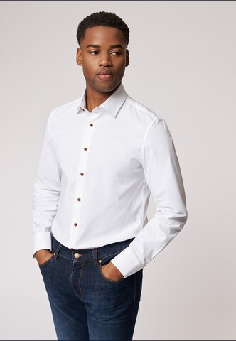 Coupe slim Chemise business ROY ROBSON en blanc : devant