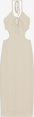BershkaPletena haljina - bež boja: prednji dio