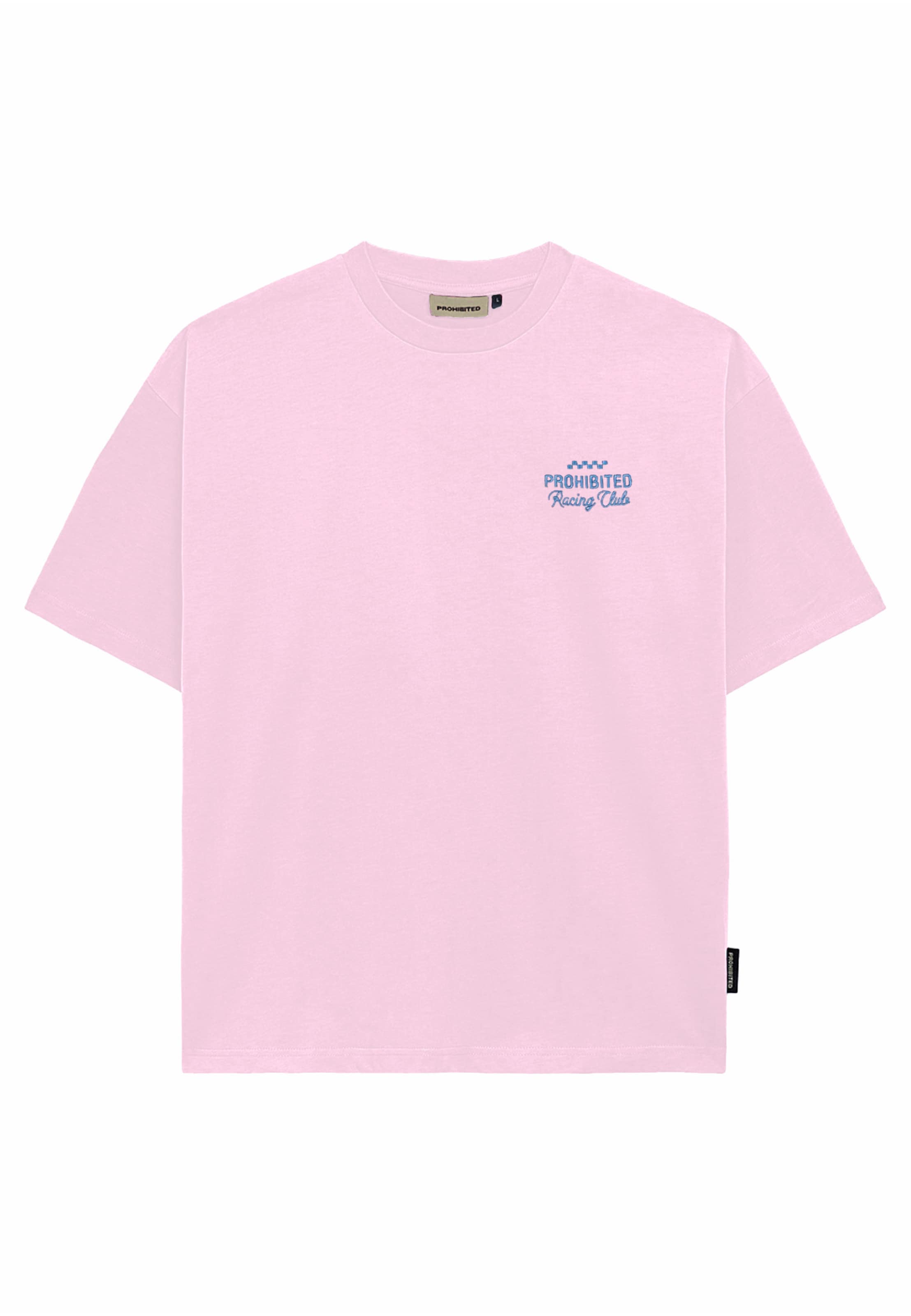 T-Shirt 'In A Rush' Prohibited en rose : devant