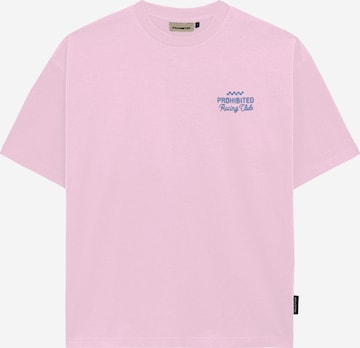 T-Shirt 'In A Rush' Prohibited en rose : devant